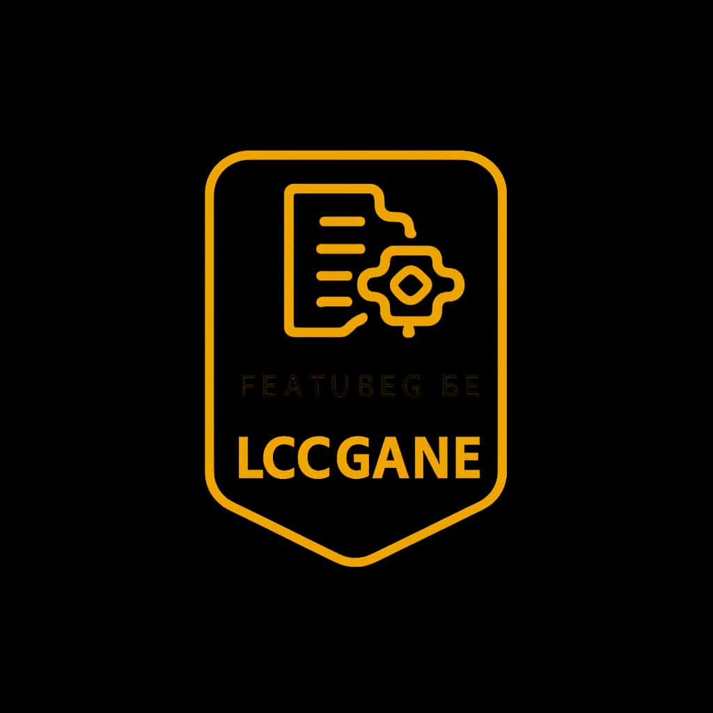 A badge representing the features of LCG Game with a professional design.