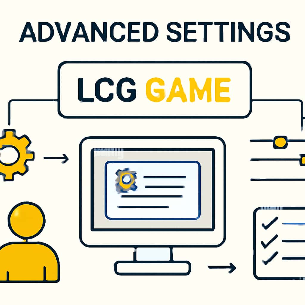 An educational diagram on configuring advanced settings in LCG Game.