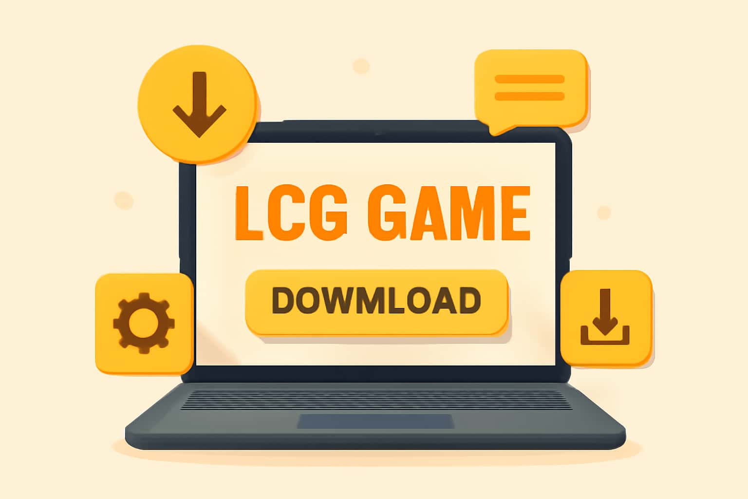 Informational scene about LCG Game Download with clear text.
