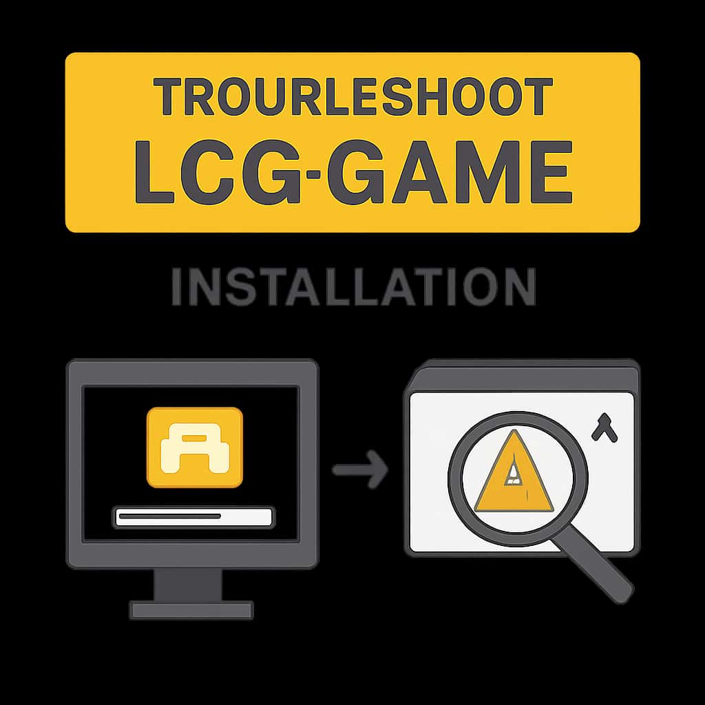 An educational illustration related to LCG Game installation troubleshooting.