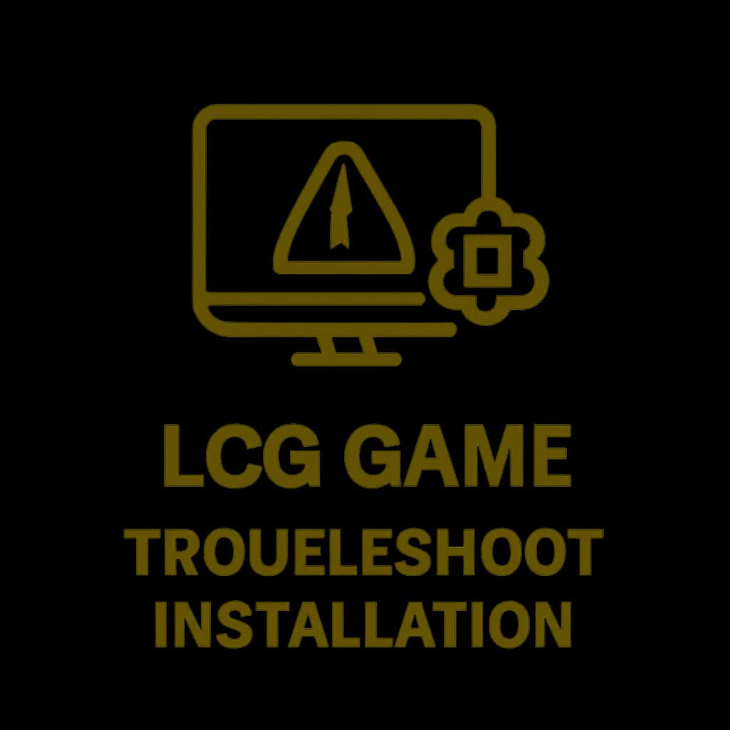 An icon representing troubleshooting methodology for LCG Game installation.