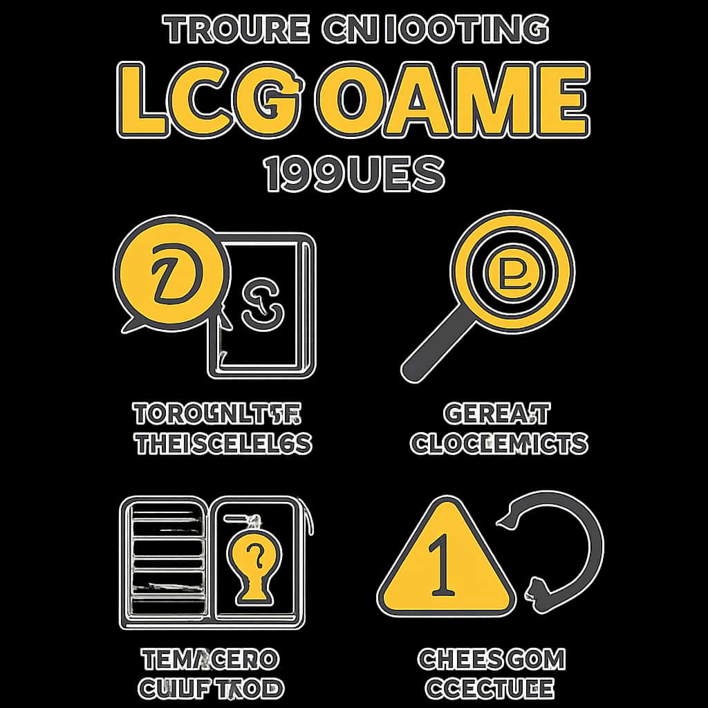 An educational diagram illustrating LCG Game troubleshooting strategies.