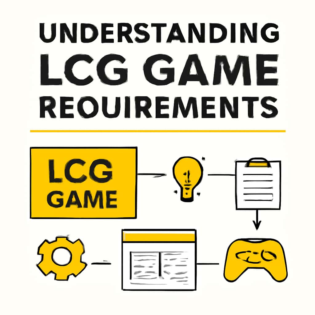 An educational diagram showing the requirements and steps for the LCG Game.